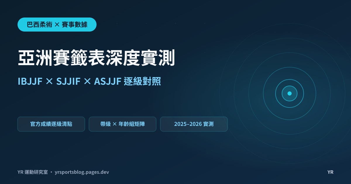 報名前先看籤表有幾人:亞洲三大柔術賽 IBJJF、SJJIF、ASJJF 帶級 × 年齡組深度實測與選賽指南
