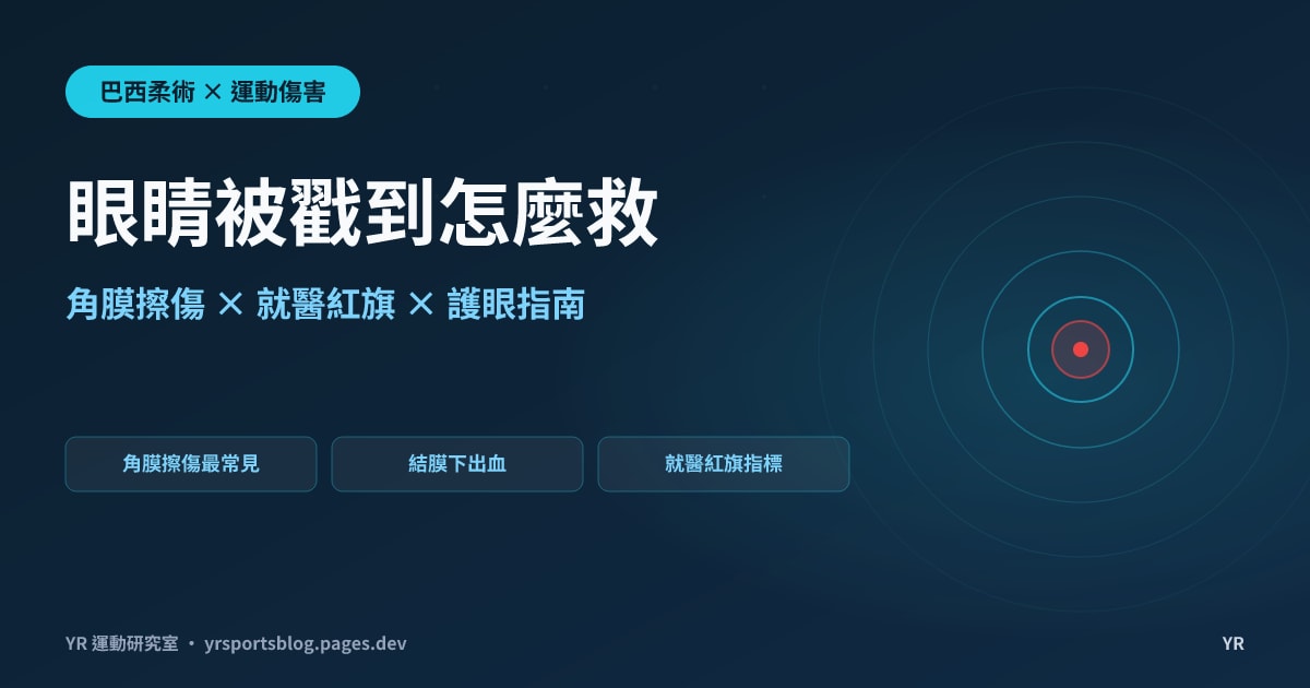 對滾被手指戳進眼睛？BJJ 角膜擦傷與結膜下出血的即時處理、就醫紅旗與護眼指南