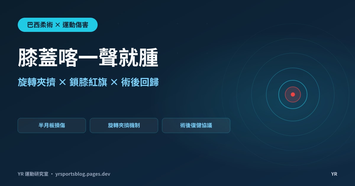 膝蓋喀一聲、蹲不下去就卡住？BJJ 半月板損傷的旋轉夾擠力學、鎖膝紅旗與術後回歸協議