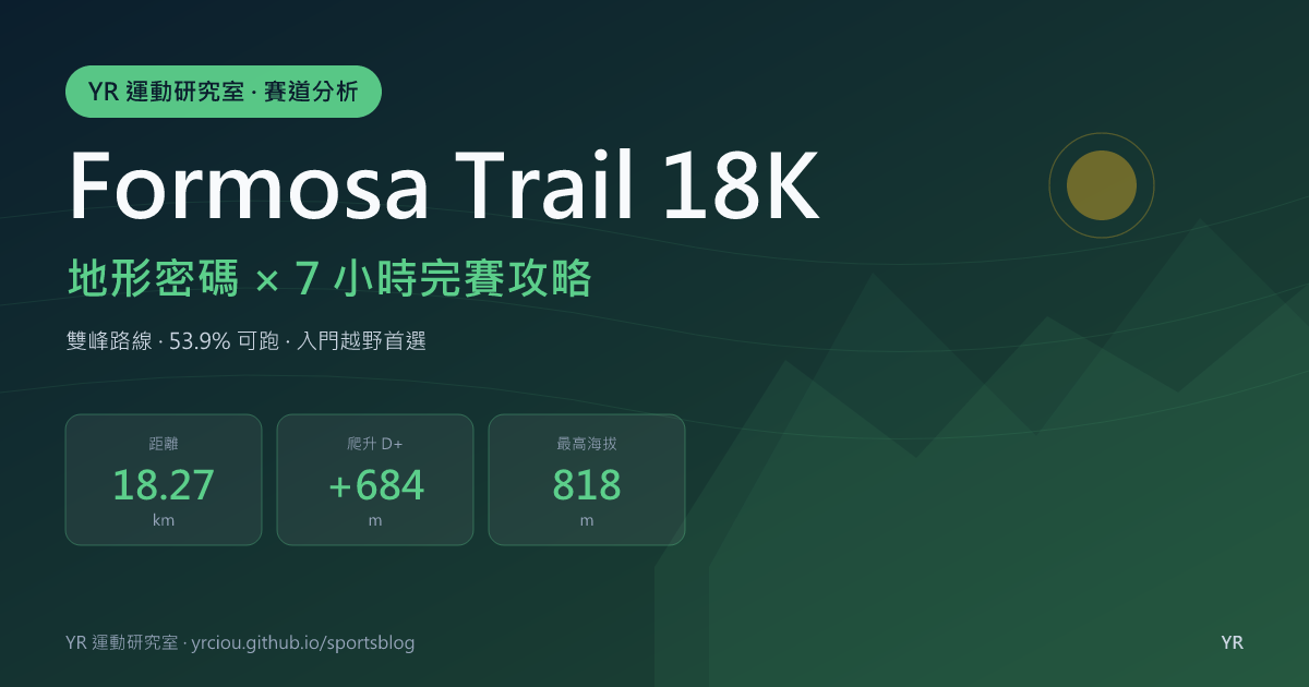 埔里 Formosa Trail 18K 賽道全解析：掌握地形密碼的 7 小時完賽攻略